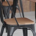 Flash Furniture 4PK Teak Poly Resin Seats for Stools & Chairs, 4PK 4-JJ-SEA-PL01-TEAK-GG